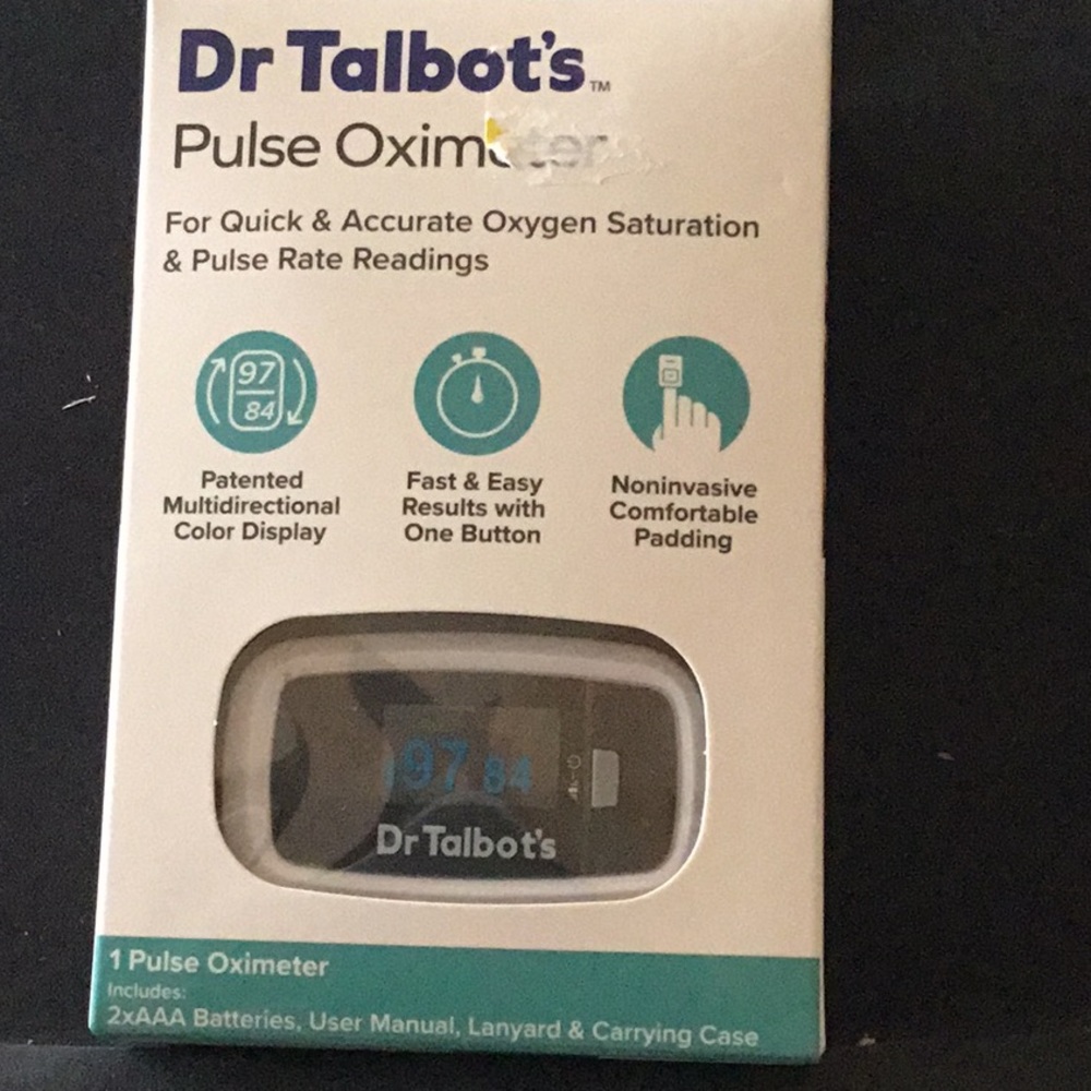 New Sealed Dr. Talbot's Pulse Oximeter For Quick & Accurate Oxygen Readings